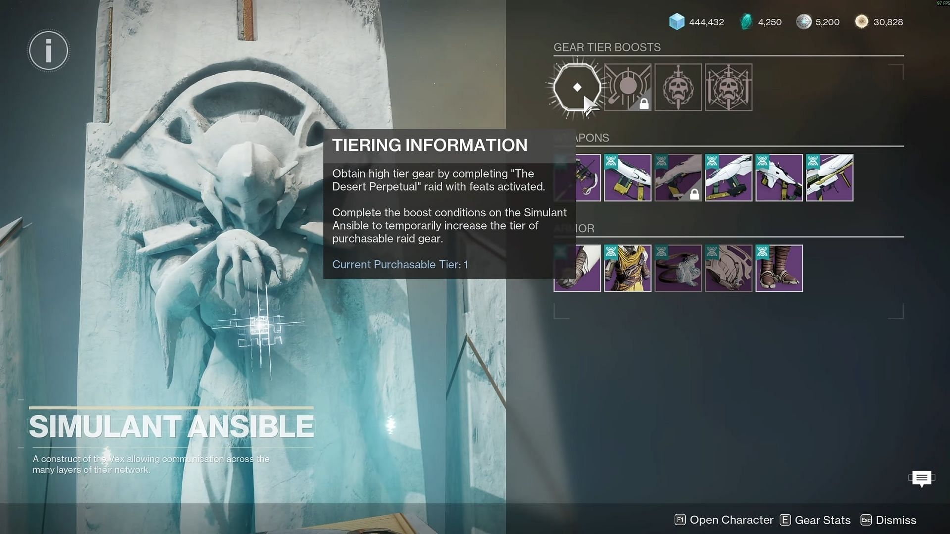 The Desert Perpetual Raid gear shop (Image via Bungie)